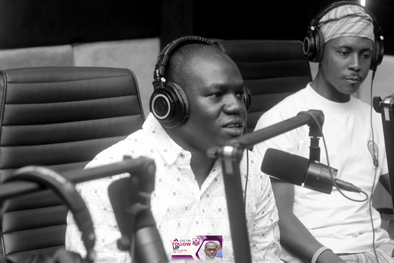 On air at Adamimogo 107.7 FM