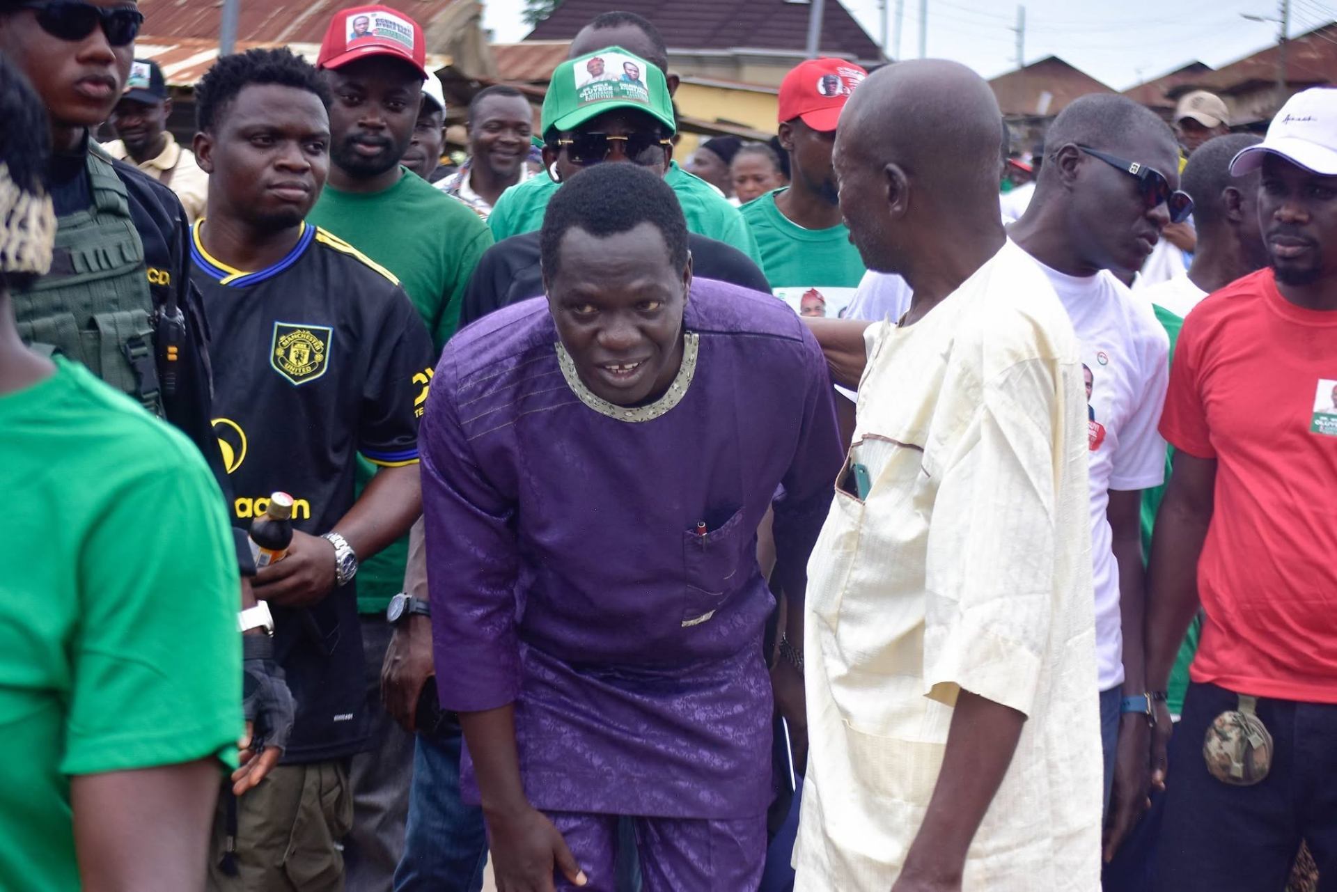 Greeting elders on the campaign trail
